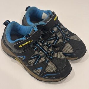 Merrell Kids' size 12 Black and Blue Hiking Shoes